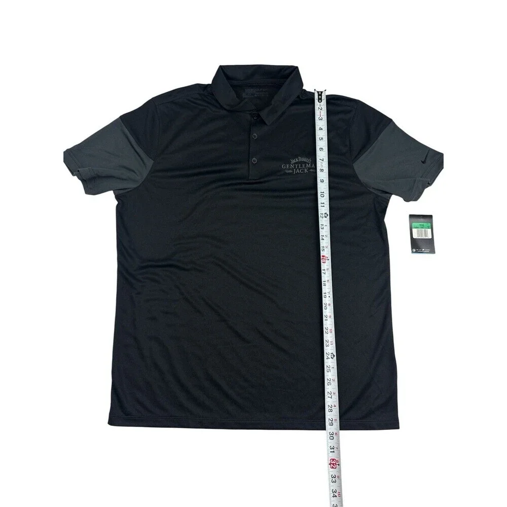 Nike Golf Dri-FIT Polo XL Black Gentleman Jack Embroidered Logo Mens NWT